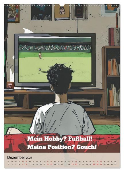 Produktbild: Fu&szlig;ballspr&uuml;che (hochwertiger Premium Wandkalender 2026 DIN A2 hoch), Kunstdruck in Hochglanz