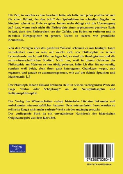 Produktbild: Natur oder Sch&ouml;pfung?