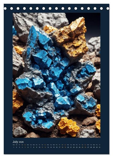 Produktbild: Fantastic Minerals - Mysterious Treasures (Desk Calendar 2026 DIN A5 portrait), CALVENDO 12 Month DeskCalendar