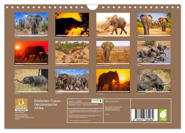 Produktbild: Elefanten-Traum - Herzenssache Afrika (Wandkalender 2026 DIN A4 quer), CALVENDO Monatskalender