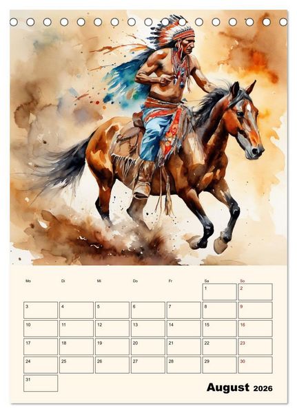 Produktbild: Indianische Kultur (Tischkalender 2026 DIN A5 hoch), CALVENDO Monatskalender