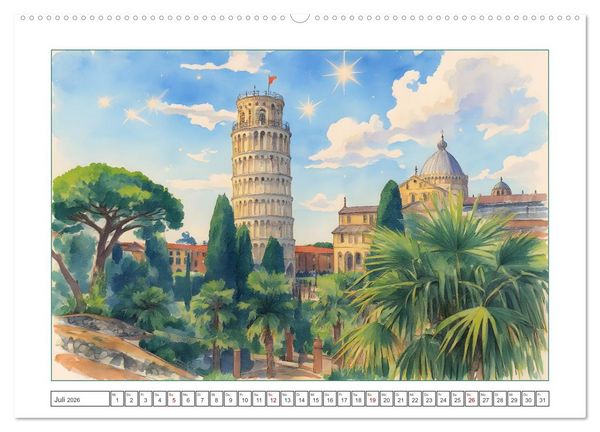 Produktbild: Italien - Baudenkm&auml;ler, Berge und Meer (hochwertiger Premium Wandkalender 2026 DIN A2 quer), Kunstdruck in Hochglanz
