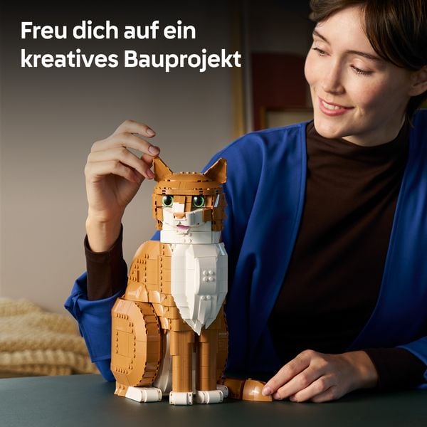 Produktbild: LEGO Ideas 21376 Orangefarbene Katze, Tierfigur Modell f&uuml;r Erwachsene