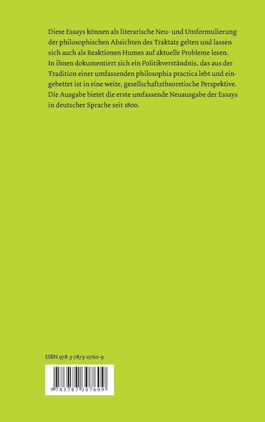 Produktbild: Politische und &ouml;konomische Essays. Teilband 1