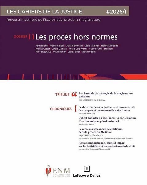 Produktbild: Les Cahiers de la Justice N.1/2026