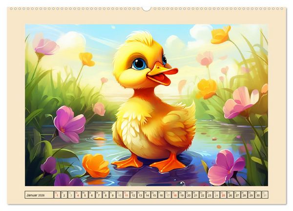 Produktbild: Lustige Enten. Niedlich und farbenfroh (hochwertiger Premium Wandkalender 2026 DIN A2 quer), Kunstdruck in Hochglanz