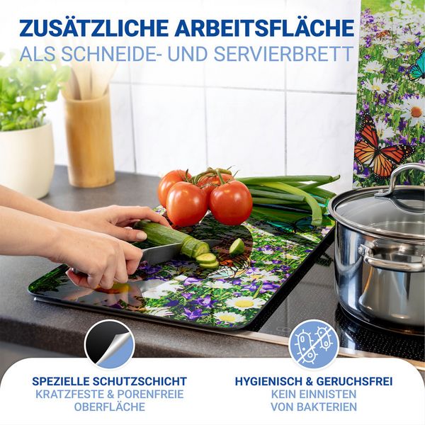 Produktbild: Herdabdeckplatte Universal Mod. Sommerwiese, 2er Set, f&uuml;r alle Herdarten geeignet