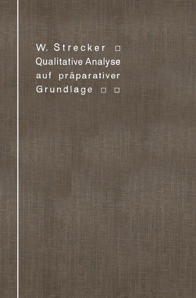 Produktbild: Qualitative Analyse auf pr&auml;parativer Grundlage