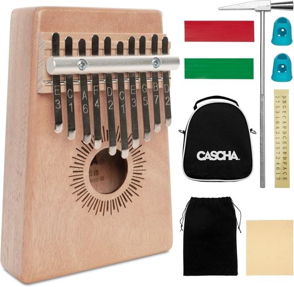 Kalimba Mahogany 10 (incl. padded bag, tuning hammer, 2 finger protection caps)