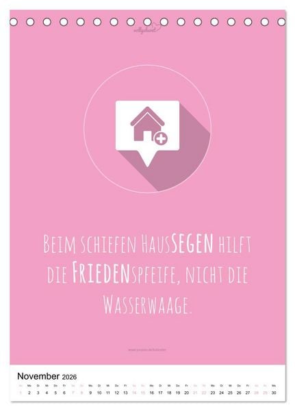 Produktbild: vollgeherzt: Der besondere Kalender f&uuml;r Bauherren mit motivierenden Hausbauzitaten (Tischkalender 2026 DIN A5 hoch), CALVENDO Monatskalender