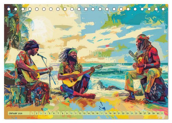 Produktbild: Musikanten im Pop-Art Stil (Tischkalender 2026 DIN A5 quer), CALVENDO Monatskalender