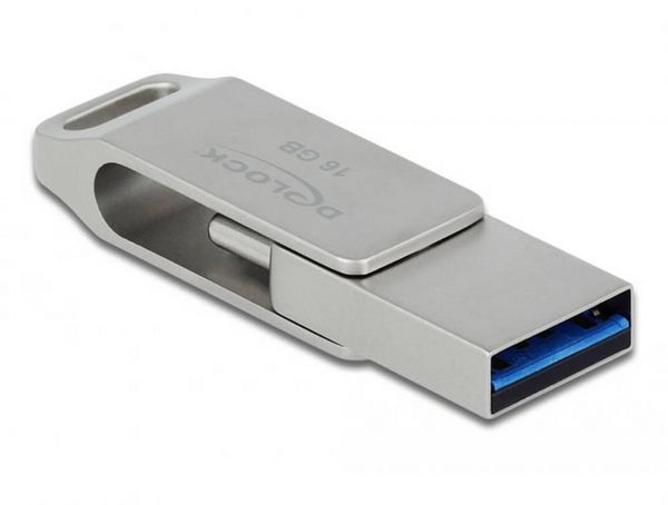 Produktbild: Delock 54075 USB-Stick Glas 64GB Silber 54075 USB, USB-A, USB-C&reg;