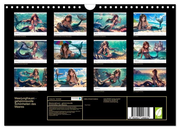 Produktbild: Meerjungfrauen - geheimnisvolle Sch&ouml;nheiten des Meeres (Wandkalender 2026 DIN A4 quer), CALVENDO Monatskalender