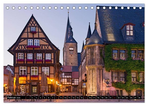 Produktbild: QUEDLINBURG F&Uuml;R NACHTSCHW&Auml;RMER (Tischkalender 2026 DIN A5 quer), CALVENDO Monatskalender