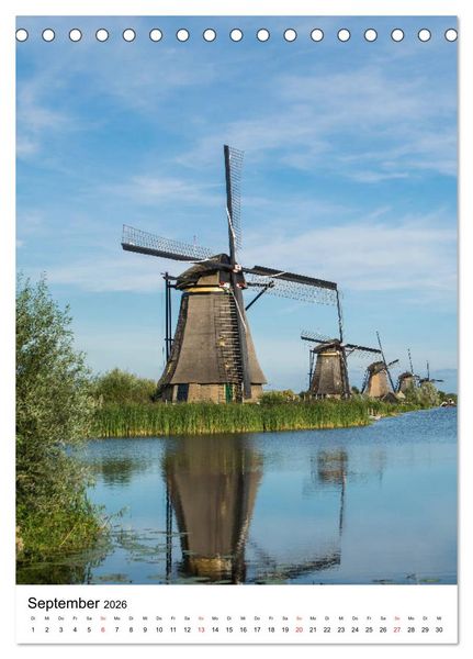 Produktbild: Die Windm&uuml;hle - Eindr&uuml;cke und Momente (Tischkalender 2026 DIN A5 hoch), CALVENDO Monatskalender