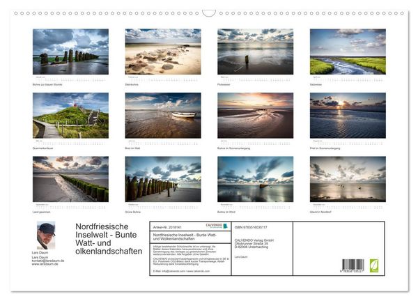 Produktbild: Nordfriesische Inselwelt - Bunte Watt- und Wolkenlandschaften (Wandkalender 2026 DIN A2 quer), CALVENDO Monatskalender