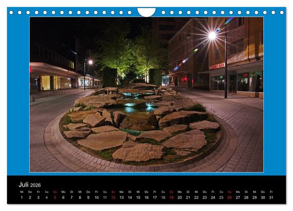 Produktbild: Schweinfurt bei Nacht verzaubernd und bunt (Wandkalender 2026 DIN A4 quer), CALVENDO Monatskalender