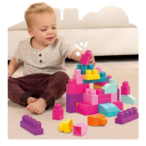 Produktbild: Mega Bloks Bausteinebeutel pink (60 Teile)