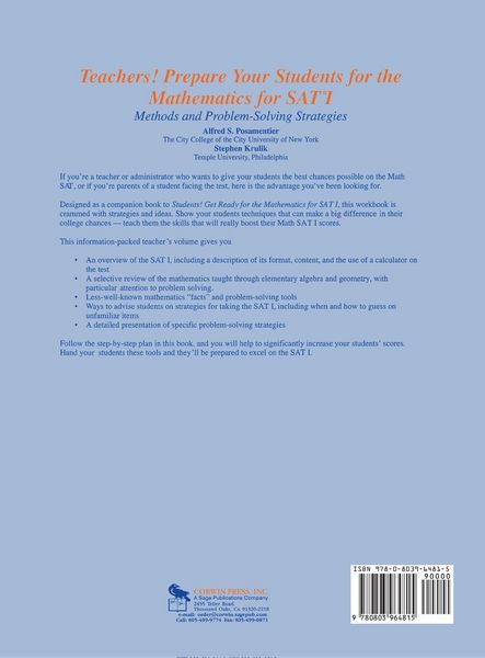 Produktbild: Teachers! Prepare Your Students for the Mathematics for SAT* I