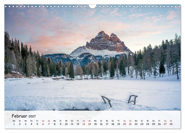 Produktbild: Drei Zinnen-Wanderung: Vom Misurinasee bis nach oben zum Rienzplateau (Wandkalender 2027 DIN A3 quer), CALVENDO Monatskalender