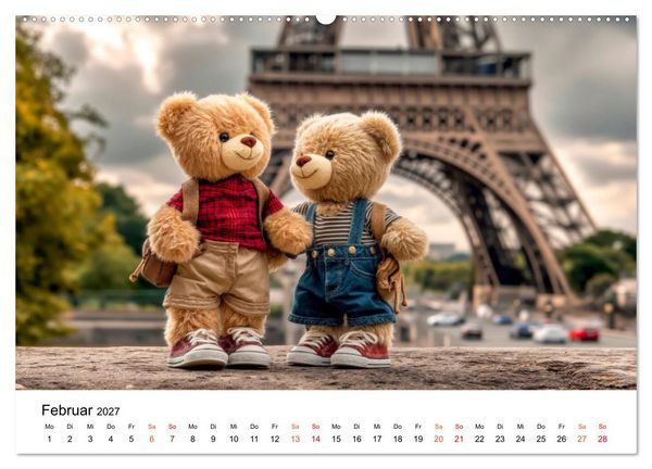Produktbild: Teddyb&auml;ren - im Doppelpack durchs Jahr (hochwertiger Premium Wandkalender 2027 DIN A2 quer), Kunstdruck in Hochglanz