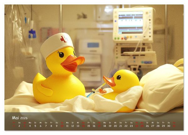 Produktbild: Badeenten Kalender - Quietscheenten in der Berufswelt (Tischkalender 2026 DIN A5 quer), CALVENDO Monatskalender