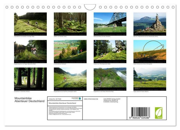 Produktbild: Mountainbike Abenteuer Deutschland (Wandkalender 2026 DIN A4 quer), CALVENDO Monatskalender