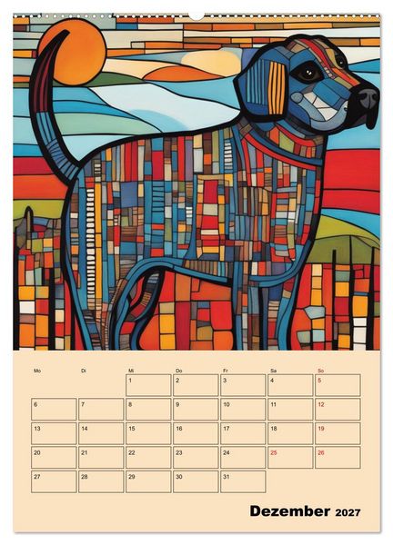Produktbild: Farbenfrohe Tiermalerei (hochwertiger Premium Wandkalender 2027 DIN A2 hoch), Kunstdruck in Hochglanz