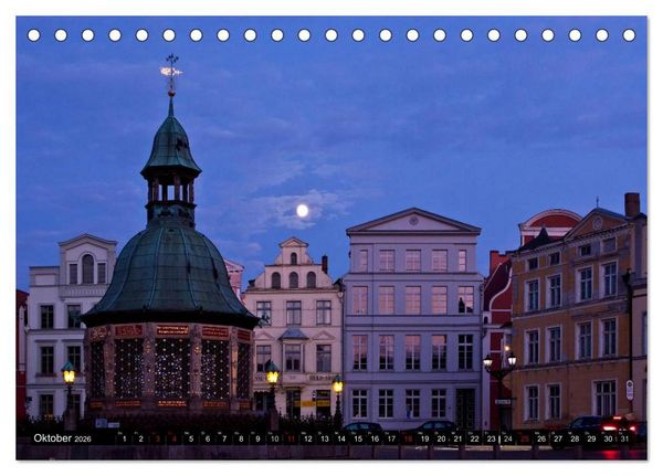 Produktbild: Deutsche Hansest&auml;dte - L&uuml;beck Wismar Rostock Stralsund (Tischkalender 2026 DIN A5 quer), CALVENDO Monatskalender