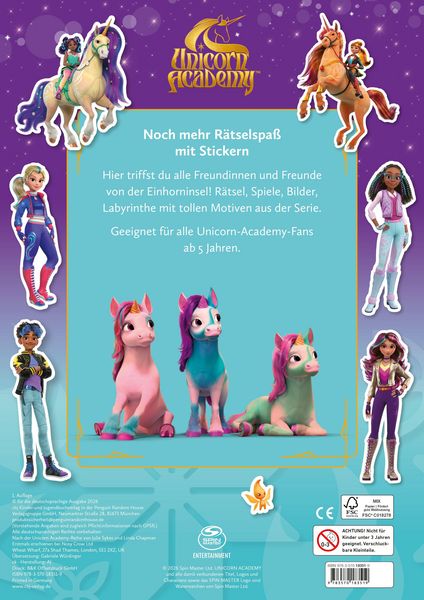 Produktbild: Unicorn Academy &ndash; R&auml;tselspa&szlig; mit Stickern