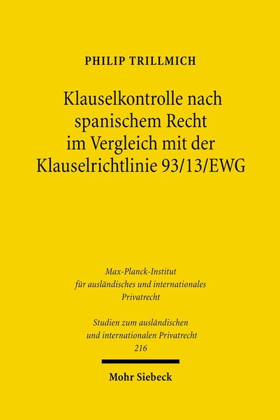 Produktbild: Klauselkontrolle nach spanischem Recht im Vergleich mit der Klauselrichtlinie 93/13/EWG