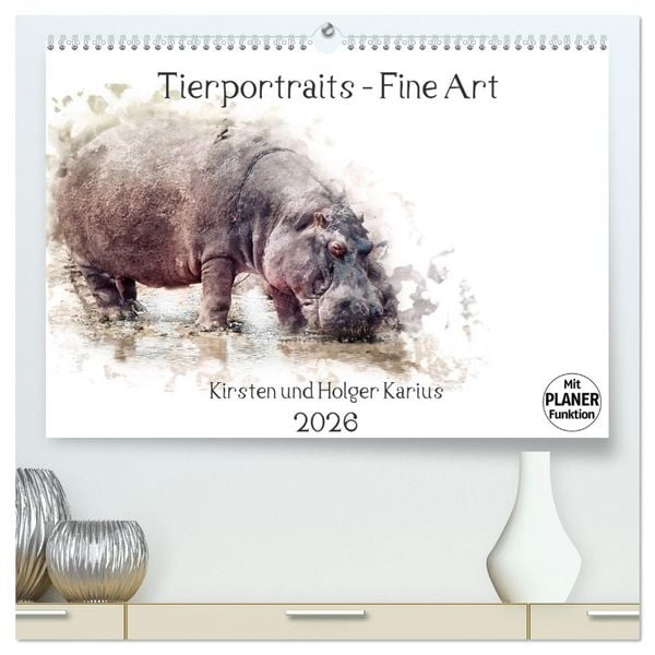 Produktbild: Tierportraits - Fine Art (hochwertiger Premium Wandkalender 2026 DIN A2 quer), Kunstdruck in Hochglanz