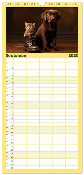Produktbild: Familienplaner 2026 - M&auml;rchenhafte Helden mit feuchter Nase mit 5 Spalten (Wandkalender, 21 x 45 cm) CALVENDO