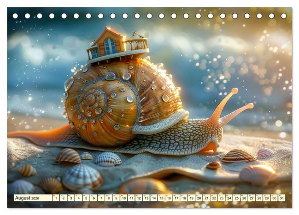Produktbild: My home is my castle - flotte Schnecken unterwegs (Tischkalender 2026 DIN A5 quer), CALVENDO Monatskalender