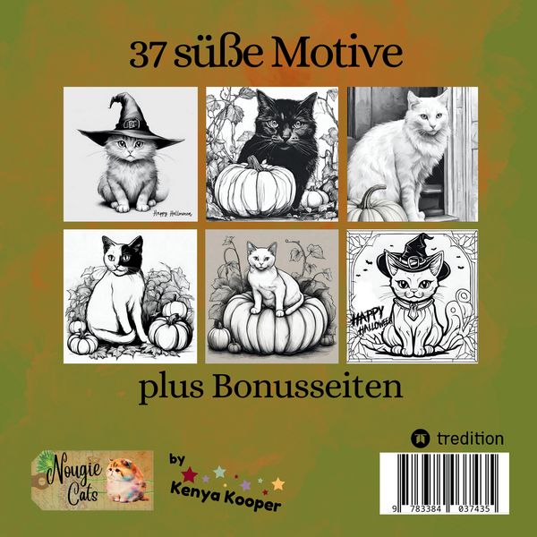 Produktbild: Malbuch Katze Halloween Herbst Kreativ Antistress Ausmalbilder f&uuml;r Erwachsene Jugendliche Teenager Kinder Malbuch Herbst Geschenk f&uuml;r Katzenfans