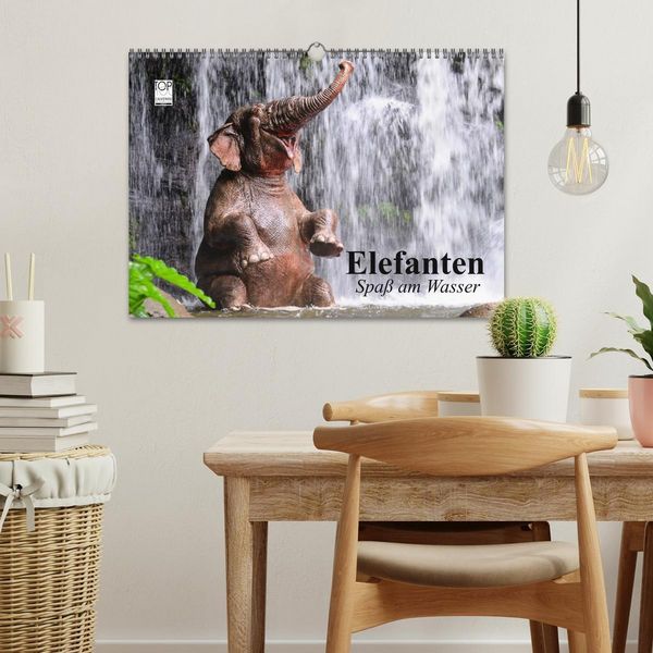 Produktbild: Elefanten. Spa&szlig; am Wasser (Wandkalender 2026 DIN A3 quer), CALVENDO Monatskalender