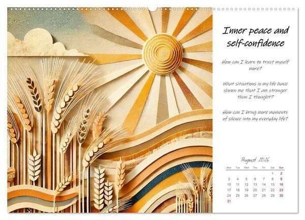 Produktbild: More confidence in 12 months - Collages with reflection questions for a stronger self (Wall Calendar 2026 DIN A2 landscape), CALVENDO 12 Month Wall Calendar