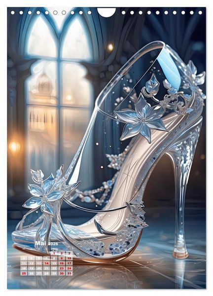 Produktbild: Gl&auml;serne Schuhe - M&auml;rchenhafte Pumps voller funkelnder Tr&auml;ume (Wandkalender 2026 DIN A4 hoch), CALVENDO Monatskalender