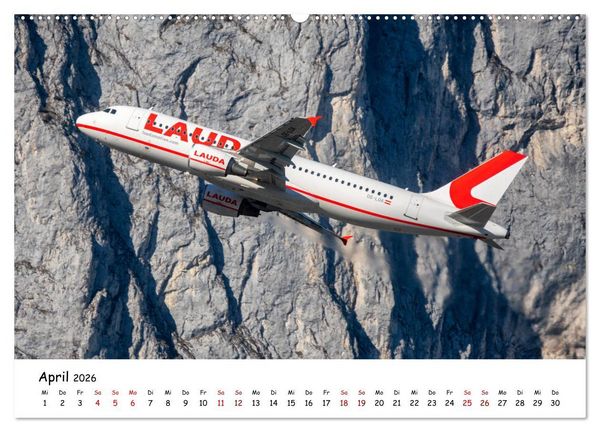 Produktbild: Flugzeuge in beeindruckender Kulisse (hochwertiger Premium Wandkalender 2026 DIN A2 quer), Kunstdruck in Hochglanz