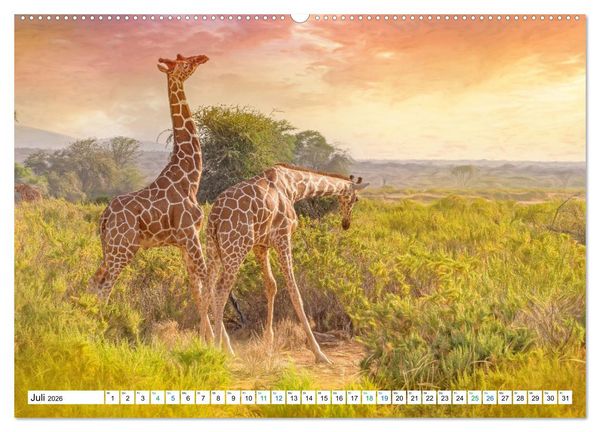 Produktbild: Farbenfestival der Tiere - Artwork (Wandkalender 2026 DIN A2 quer), CALVENDO Monatskalender