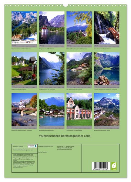 Produktbild: Wundersch&ouml;nes Berchtesgadener Land (hochwertiger Premium Wandkalender 2026 DIN A2 hoch), Kunstdruck in Hochglanz