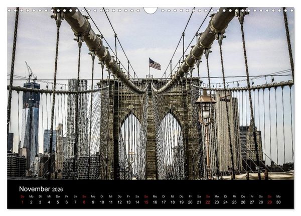 Produktbild: Brooklyn Bridge - New York City (Wandkalender 2026 DIN A3 quer), CALVENDO Monatskalender