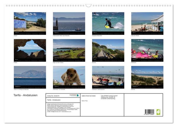 Produktbild: Tarifa - Andalusien (Wandkalender 2026 DIN A2 quer), CALVENDO Monatskalender