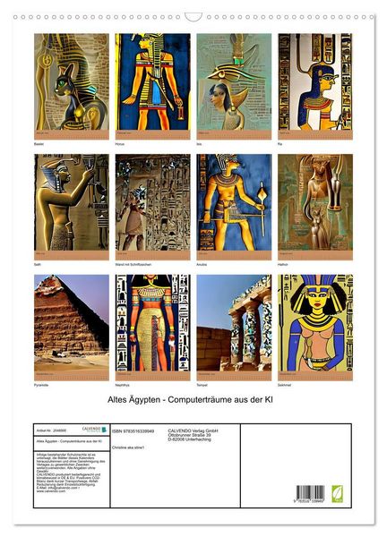 Produktbild: Altes &Auml;gypten - Computertr&auml;ume aus der KI (Wandkalender 2026 DIN A2 hoch), CALVENDO Monatskalender