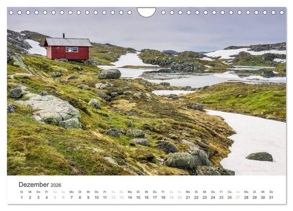 Produktbild: Norwegen Kalender - Wilde H&uuml;tten in den Bergen (Wandkalender 2026 DIN A4 quer), CALVENDO Monatskalender