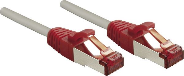 LINDY 47838 RJ45 Patchkabel CAT 6 S/FTP 2.00m Grau mit Rastnasenschutz 1St.