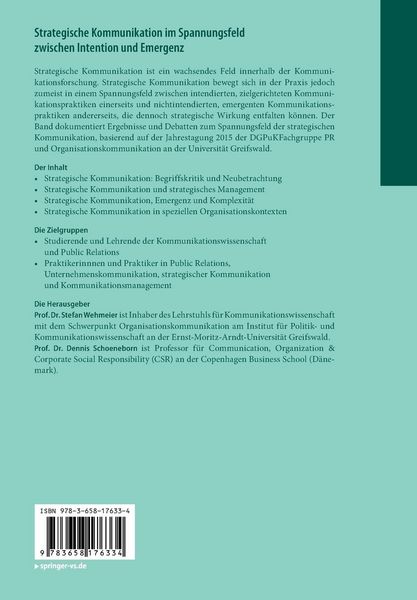 Produktbild: Strategische Kommunikation im Spannungsfeld zwischen Intention und Emergenz