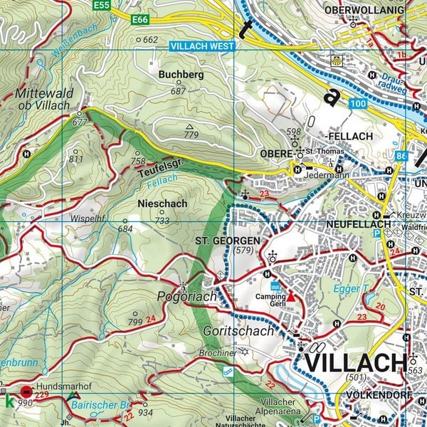 Produktbild: freytag & berndt Wanderkarte WK 224 Villach - Faaker See, Ossiacher See - Dobratsch 1:50.000