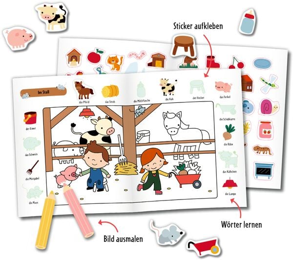 Produktbild: Mein 1. Sticker-Malbuch: Bauernhof - Mini-Künstler