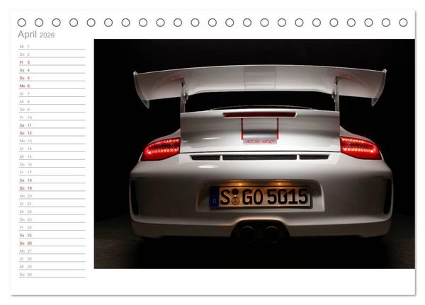 Produktbild: Porsche GT3RS 4,0 (Tischkalender 2026 DIN A5 quer), CALVENDO Monatskalender